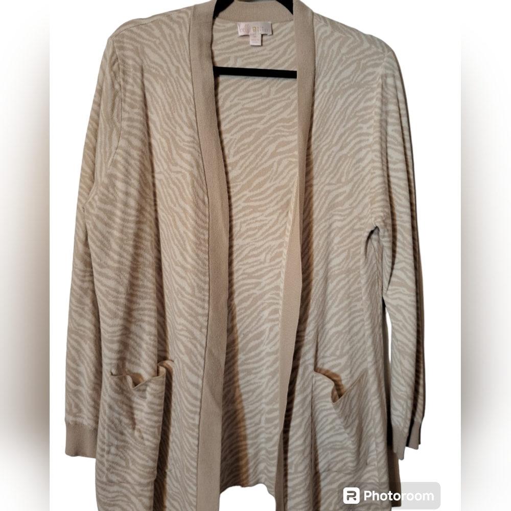 BELLE BY KIM GRAVEL OPEN FRONT CARDIGAN,Like New - Picture 2 of 4
